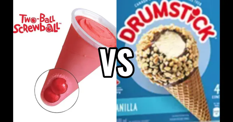 Drumstick vs. Screwball (Cherry Cone with Gum Ball)