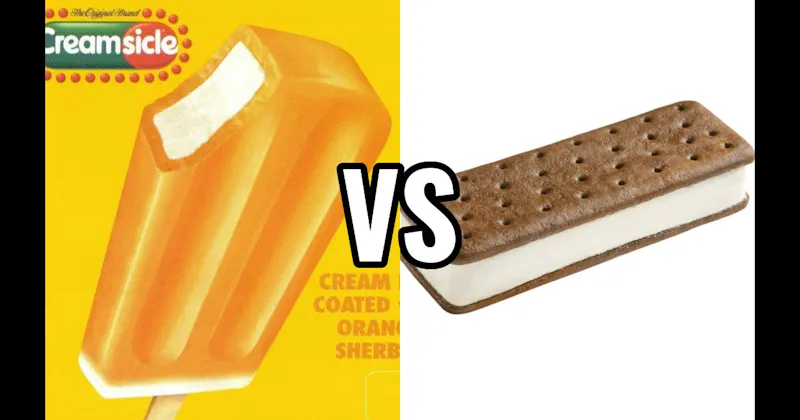 Ice Cream Sandwich vs. Orange Creamsicle Bar