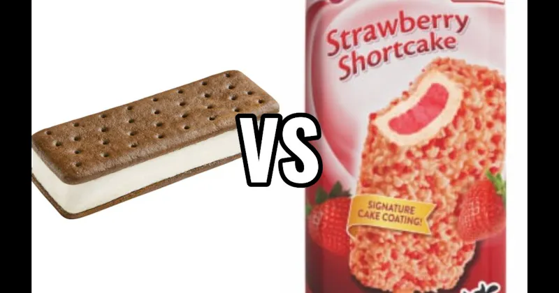 Ice Cream Sandwich vs. Strawberry Shortcake Bar