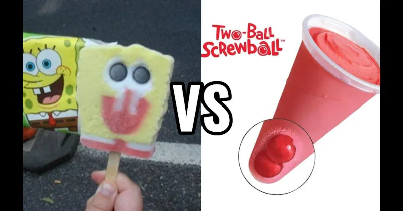 Screwball (Cherry Cone with Gum Ball) vs. SpongeBob Popsicle