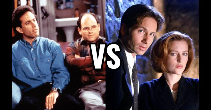 Jerry Seinfeld & George Costanza (Seinfeld) vs. Mulder & Scully (The X-Files)