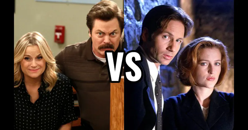 Leslie Knope & Ron Swanson (Parks and Recreation) vs. Mulder & Scully (The X-Files)