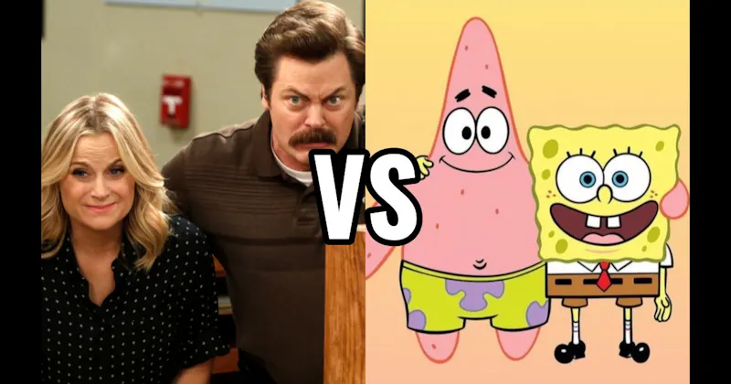 Leslie Knope & Ron Swanson (Parks and Recreation) vs. SpongeBob & Patrick (SpongeBob SquarePants)