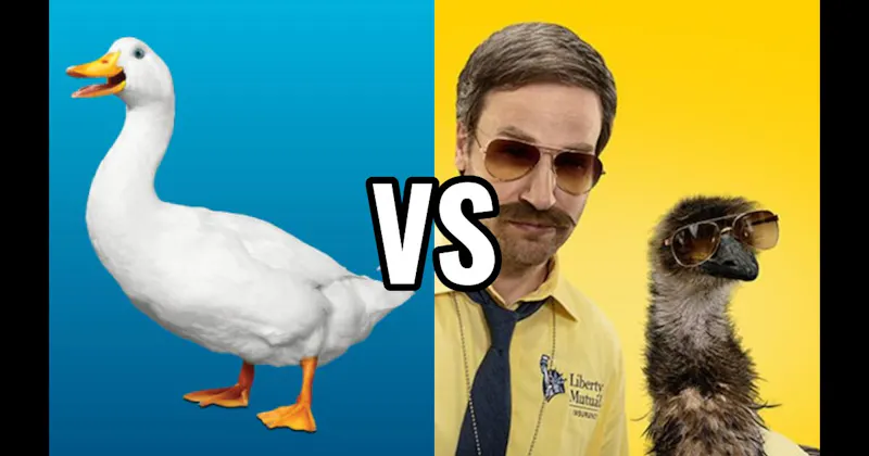 Aflac Duck vs. LiMu Emu (Liberty Mutual)