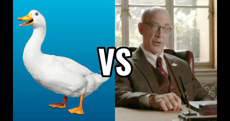 Aflac Duck vs. Professor Burke (Farmers Insurance)
