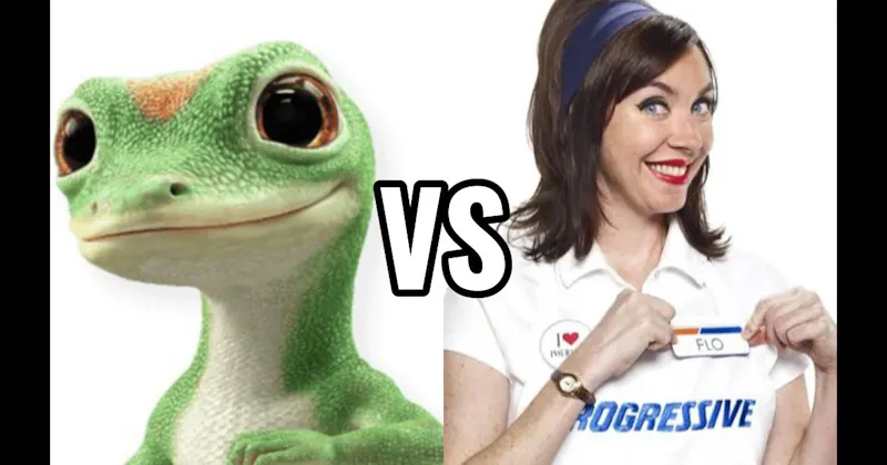 Flo (Progressive) vs. Geico Gecko