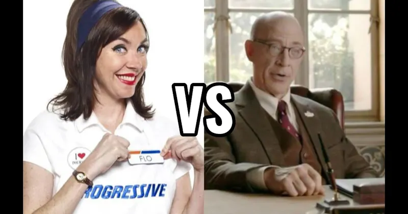 Flo (Progressive) vs. Professor Burke (Farmers Insurance)