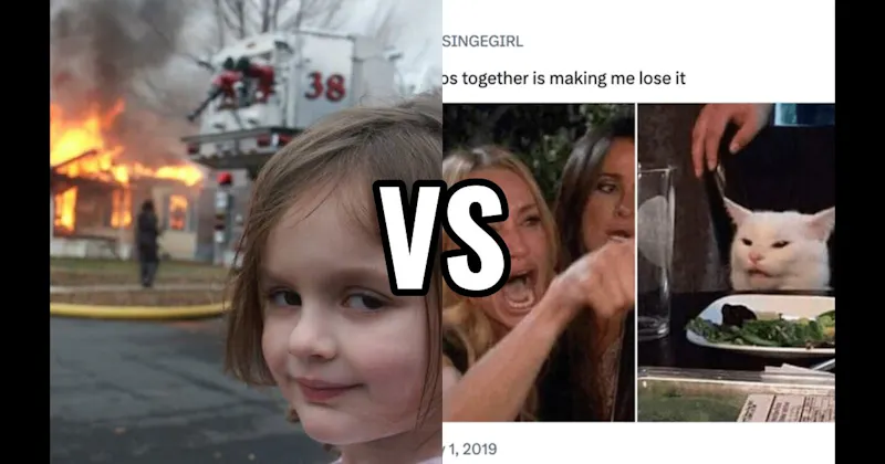 Disaster Girl vs. Woman Yelling at a Cat