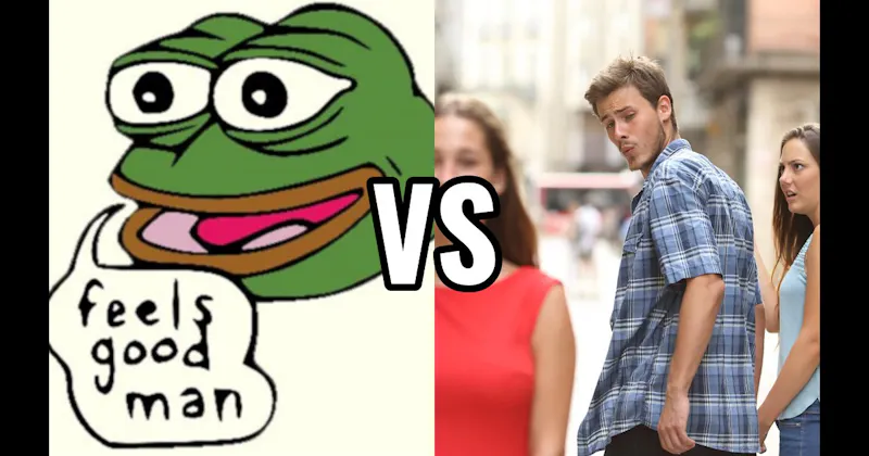 Distracted Boyfriend vs. Pepe the Frog