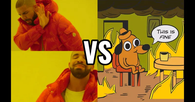 Drakeposting vs. This is Fine Dog