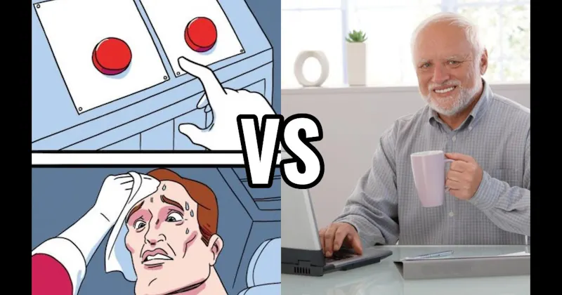 Hide the Pain Harold vs. Two Buttons