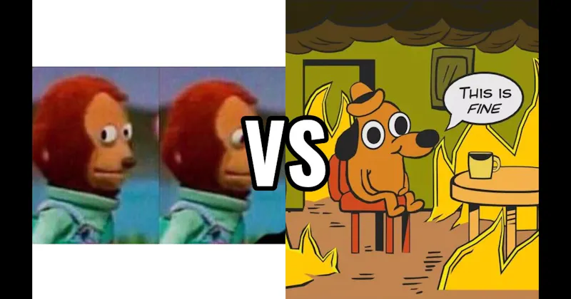 Monkey Puppet vs. This is Fine Dog