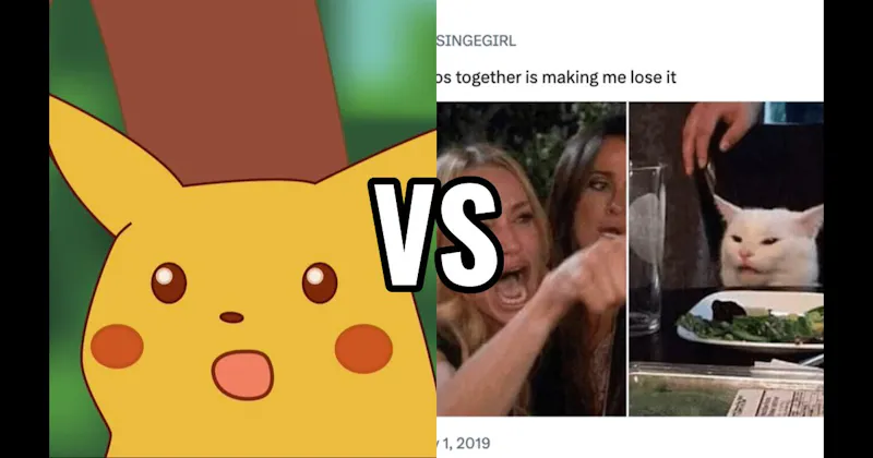 Surprised Pikachu vs. Woman Yelling at a Cat