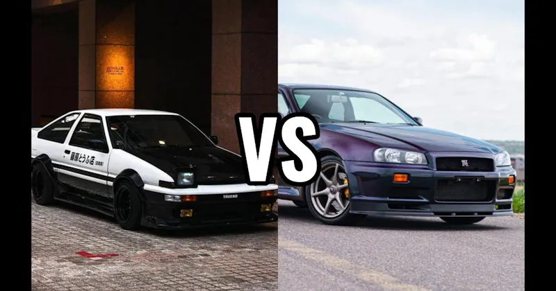 Nissan Skyline GT-R R34 vs. Toyota AE86