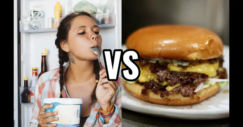 Burgers vs. Ice Cream (the pint)