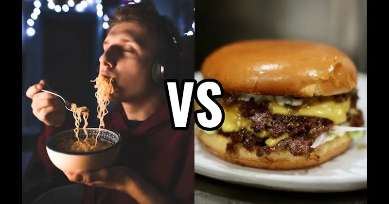 Burgers vs. Instant Ramen