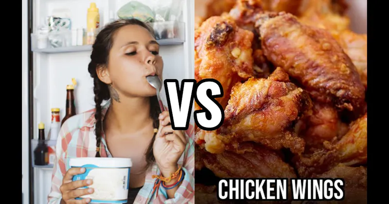 Chicken Wings vs. Ice Cream (the pint)