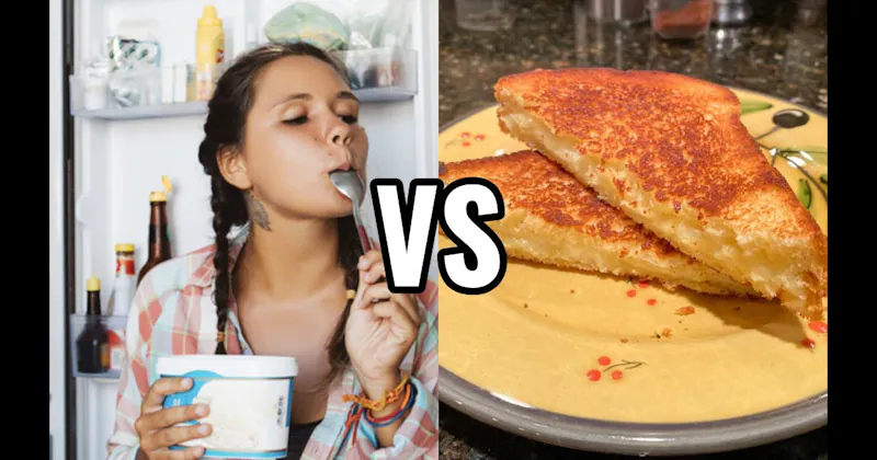 Grilled Cheese / Quesadilla vs. Ice Cream (the pint)