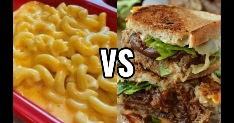 Mac & Cheese vs. Meatloaf Sandwich