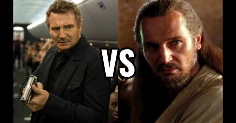 Bill Marks in Non-Stop vs. Qui-Gon Jinn in Star Wars: Episode I – The Phantom Menace