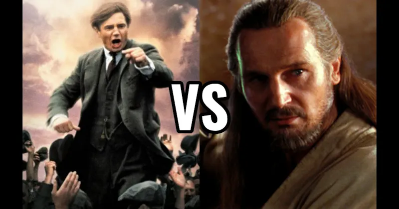 Michael Collins in Michael Collins vs. Qui-Gon Jinn in Star Wars: Episode I – The Phantom Menace