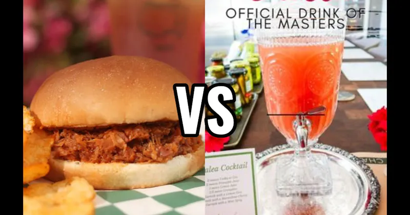 Azalea Cocktail vs. Pulled Pork BBQ Sandwich
