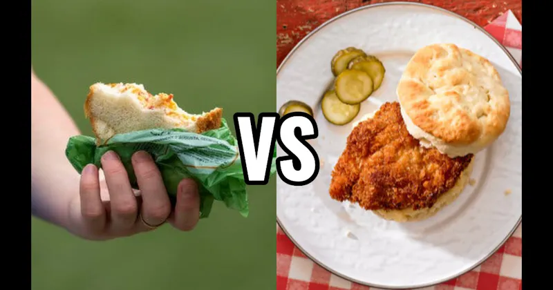 Chicken Biscuit vs. Pimento Cheese Sandwich