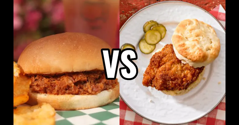 Chicken Biscuit vs. Pulled Pork BBQ Sandwich