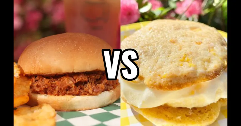 Georgia Peach Ice Cream Sandwich vs. Pulled Pork BBQ Sandwich