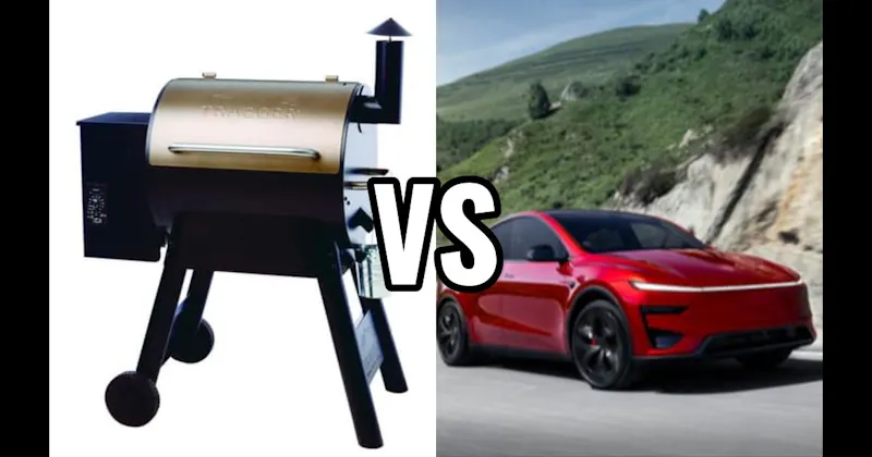 TESLA MODEL Y vs. TRAEGER GRILL