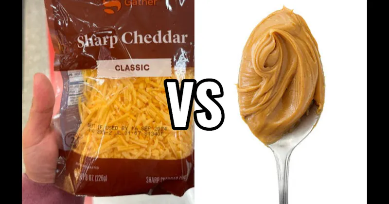 Peanut Butter Spoonful vs. Shredded Cheese Straight From the Bag