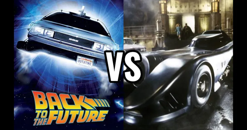 Batmobile (Batman) vs. DeLorean Time Machine (Back to the Future)