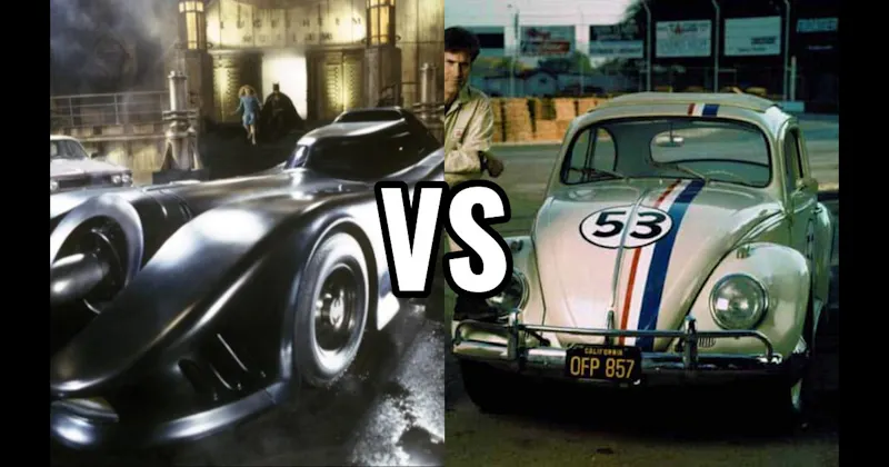 Batmobile (Batman) vs. Herbie (The Love Bug)