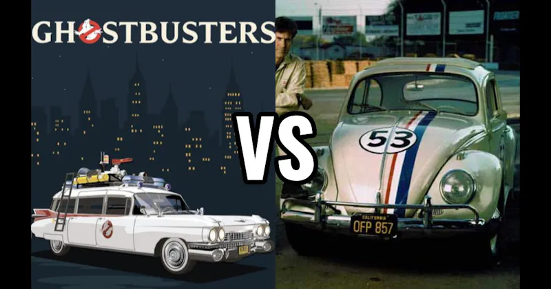 Ecto-1 (Ghostbusters) vs. Herbie (The Love Bug)