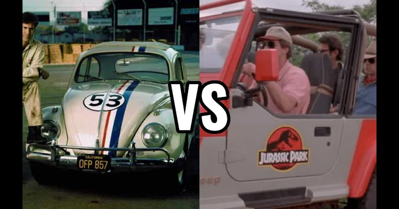 Herbie (The Love Bug) vs. Jurassic Park Jeep