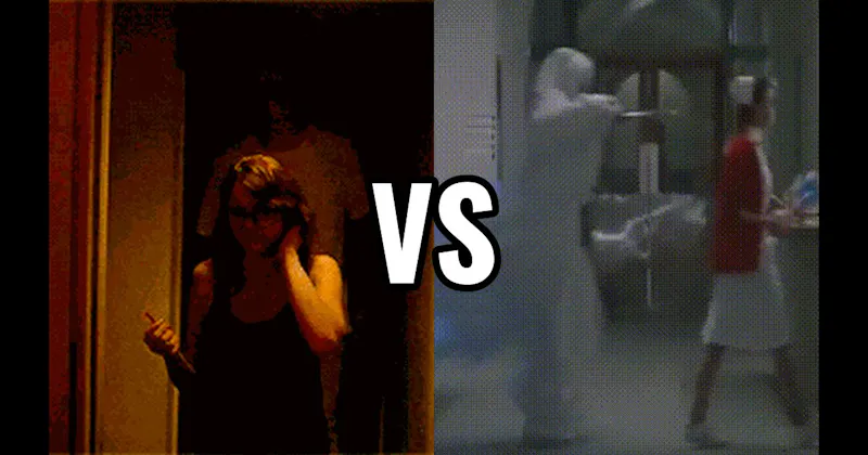 Hospital Hallway — The Exorcist III vs. Tall Man Appears — It Follows