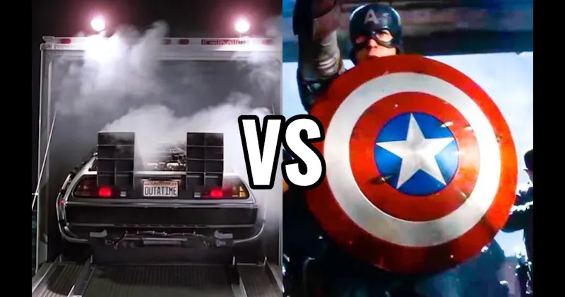 Captain America's Shield vs. DeLorean Time Machine (Back to the Future)