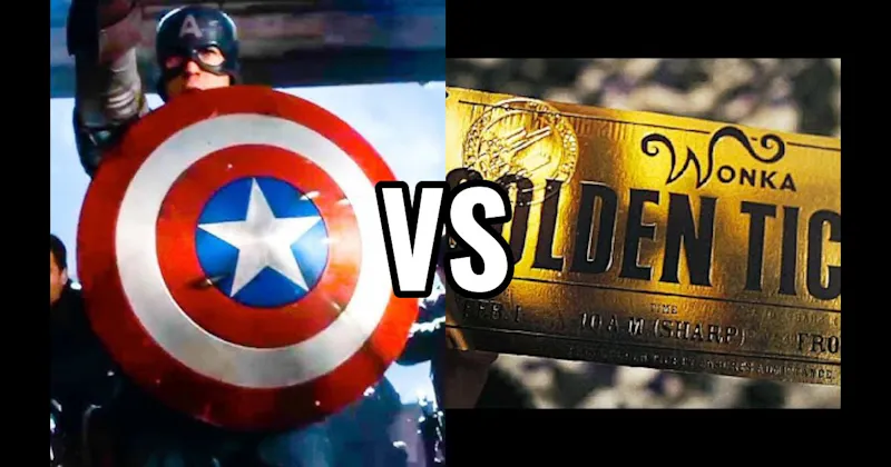 Captain America's Shield vs. Golden Ticket (Willy Wonka)
