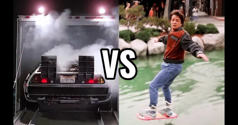 DeLorean Time Machine (Back to the Future) vs. Hoverboard (Back to the Future II)