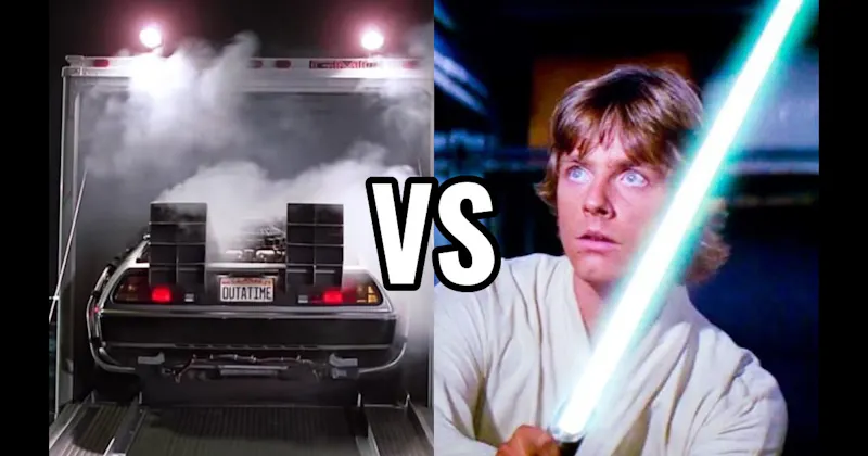 DeLorean Time Machine (Back to the Future) vs. Lightsaber (Star Wars)
