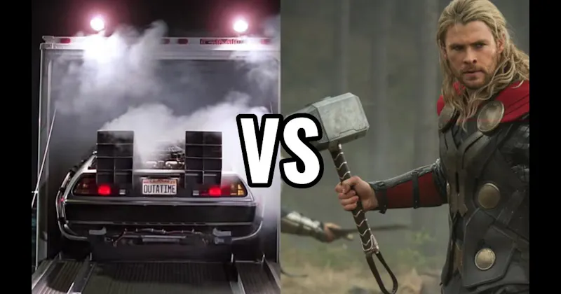 DeLorean Time Machine (Back to the Future) vs. Mjolnir (Thor)