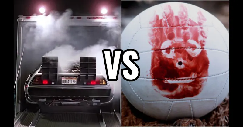 DeLorean Time Machine (Back to the Future) vs. Wilson Volleyball (Cast Away)