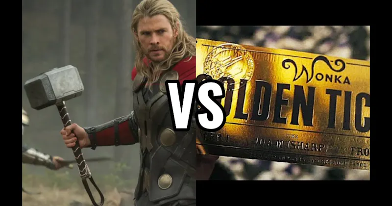 Golden Ticket (Willy Wonka) vs. Mjolnir (Thor)