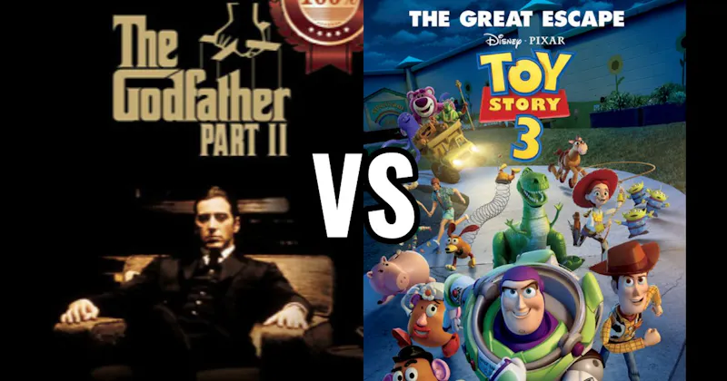 Godfather Part II (1974) vs. Toy Story 3 (2010)