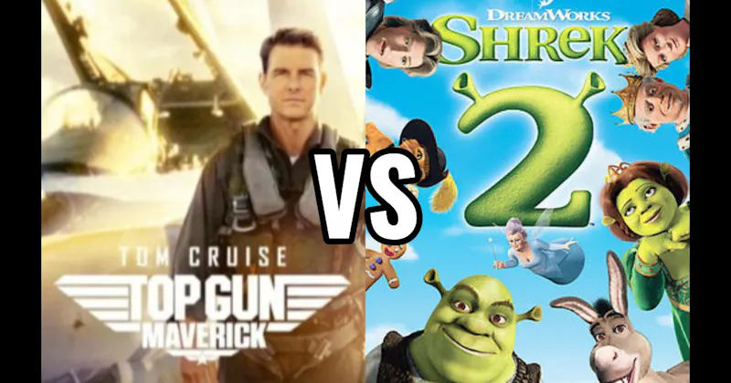 Shrek 2 (2004) vs. Top Gun: Maverick (2022)