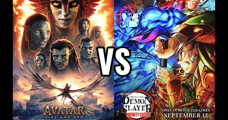 Avatar: Fire and Ash (2025) vs. Demon Slayer: Infinity Castle (2025)
