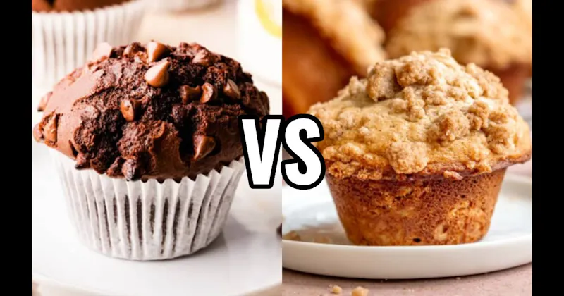 Cinnamon Streusel Muffin vs. Double Chocolate Muffin