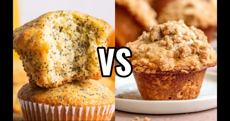Cinnamon Streusel Muffin vs. Lemon Poppy Seed Muffin