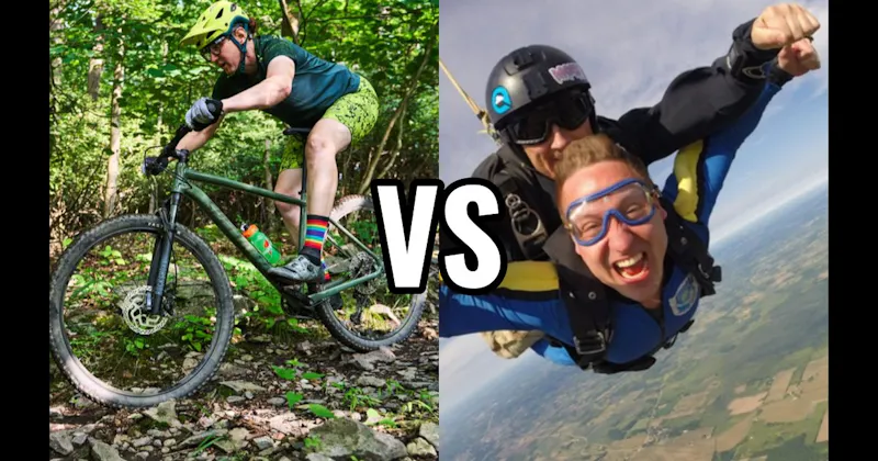 Mountain Biking vs. Skydiving