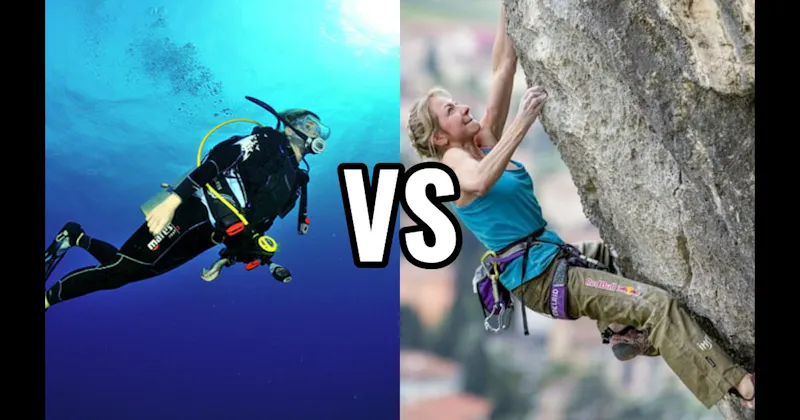 Outdoor Rock Climbing vs. Scuba Diving